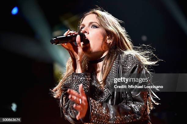 Singer Tove Lo performs onstage during KISS 108's Jingle Ball 2015 presented by Capital One at TD Garden on December 10, 2015 in Boston, Mass.