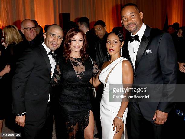 Pro boxer Miguel Cotto, Melissa Guzman and actors Jada Pinkett Smith and Will Smith attend The Diamond Ball II with D'USSE and Armand de Brignac at...
