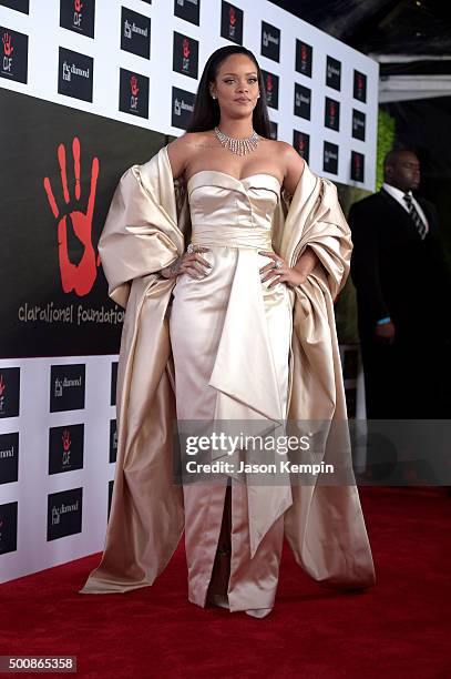 Recording artist Rihanna attends the 2nd Annual Diamond Ball hosted by Rihanna and The Clara Lionel Foundation at The Barker Hanger on December 10,...