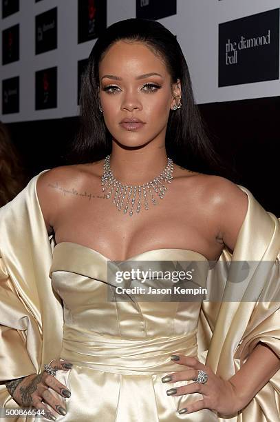 Recording artist Rihanna attends the 2nd Annual Diamond Ball hosted by Rihanna and The Clara Lionel Foundation at The Barker Hanger on December 10,...