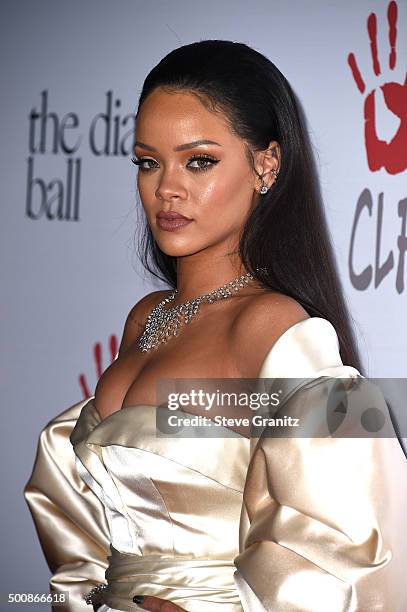 Recording artist Rihanna attends the 2nd Annual Diamond Ball hosted by Rihanna and The Clara Lionel Foundation at The Barker Hanger on December 10,...