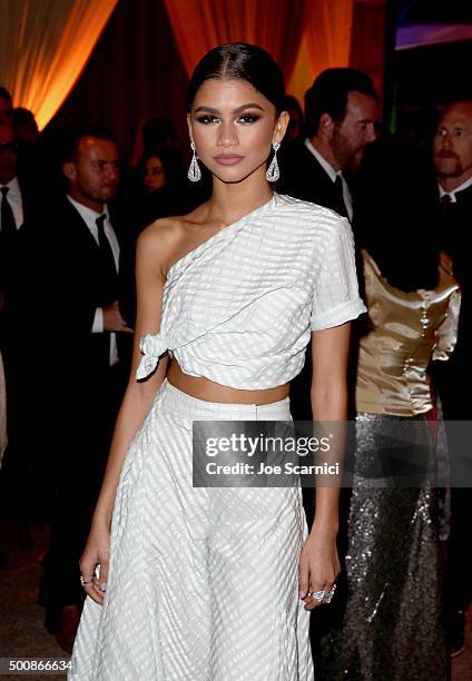 Recording artist Zendaya attends The Diamond Ball II with D'USSE and Armand de Brignac at The Barker Hanger on December 10, 2015 in Santa Monica,...