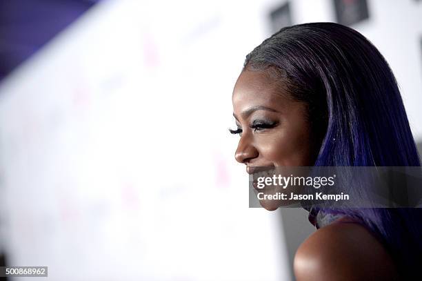 Singer Justine Skey attends the 2nd Annual Diamond Ball hosted by Rihanna and The Clara Lionel Foundation at The Barker Hanger on December 10, 2015...