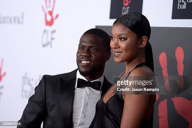 Comedian Kevin Hart and Eniko Parrish attend the 2nd Annual Diamond Ball hosted by Rihanna and The Clara Lionel Foundation at The Barker Hanger on...