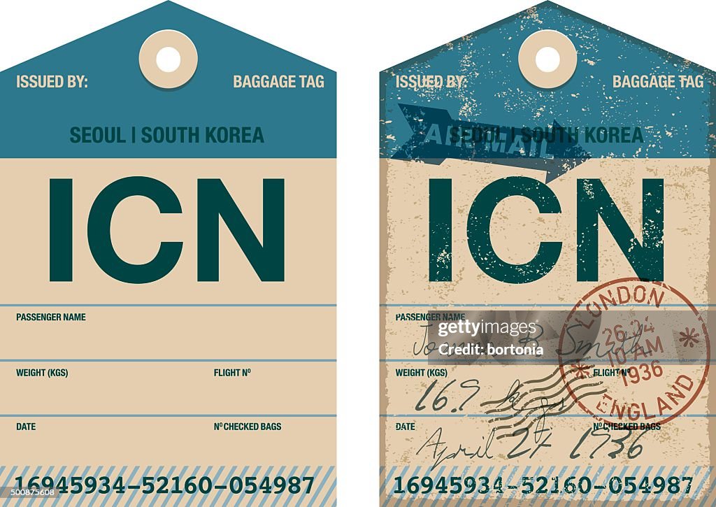 Old Fashioned Airport Luggage Tag Icon