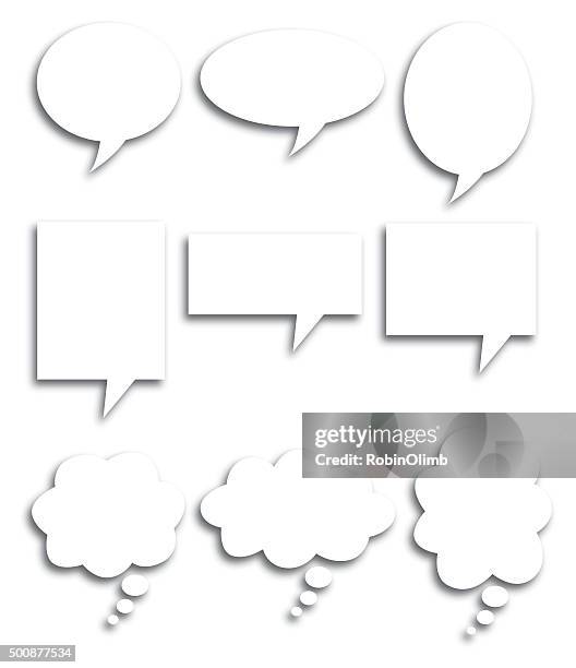 speech bubble shadows - thinking bubble stock illustrations