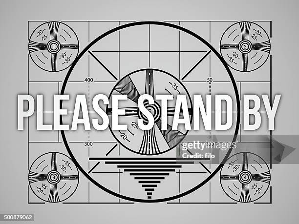 please stand by - device screen stock illustrations