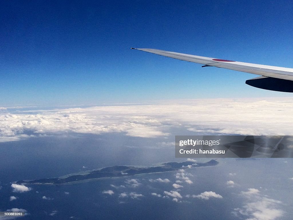 Island seen from airplane