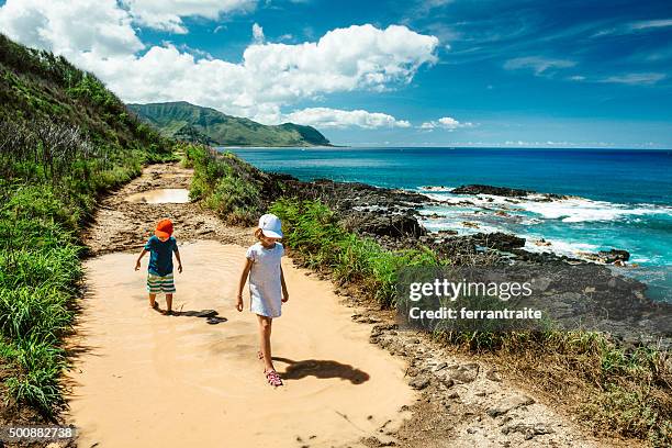 fernweh-hawaii - insel oahu stock-fotos und bilder