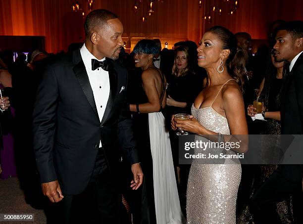 Actor Will Smith and actress Holly Robinson Peete attend The Diamond Ball II with D'USSE and Armand de Brignac at The Barker Hanger on December 10,...