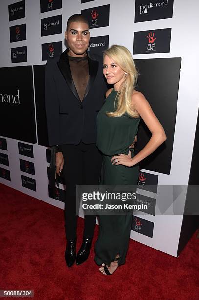 Personalities EJ Johnson and Morgan Stewart attend the 2nd Annual Diamond Ball hosted by Rihanna and The Clara Lionel Foundation at The Barker Hanger...
