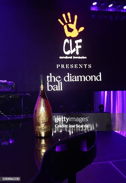 General view of atmosphere is seen at The Diamond Ball II with D'USSE and Armand de Brignac at The Barker Hanger on December 10, 2015 in Santa...