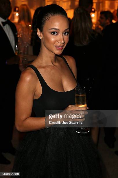 Personality Draya Michele attends The Diamond Ball II with D'USSE and Armand de Brignac at The Barker Hanger on December 10, 2015 in Santa Monica,...