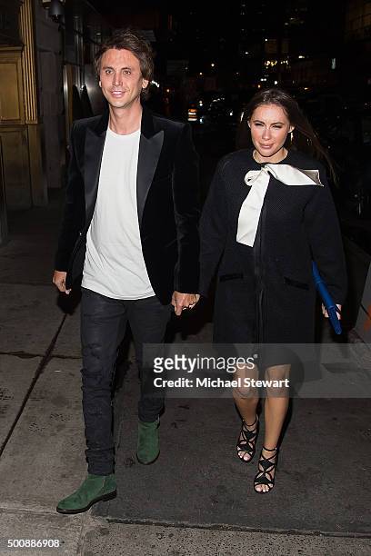 Jonathan Cheban and Anat Popovsky are seen in Midtown on December 10, 2015 in New York City.