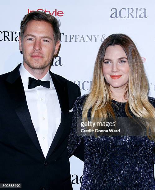 Will Kopleman and Drew Barrymore attend the ACRIA's 20th Anniversary Holiday Dinner at The Cunard Building on December 10, 2015 in New York City.