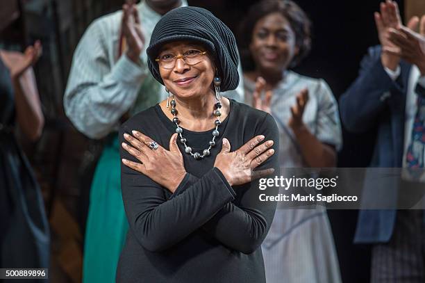 The Color Purple" author Alice Walker attends the "The Color Purple" Broadway Opening Night at The Bernard B. Jacobs Theatre on December 10, 2015 in...