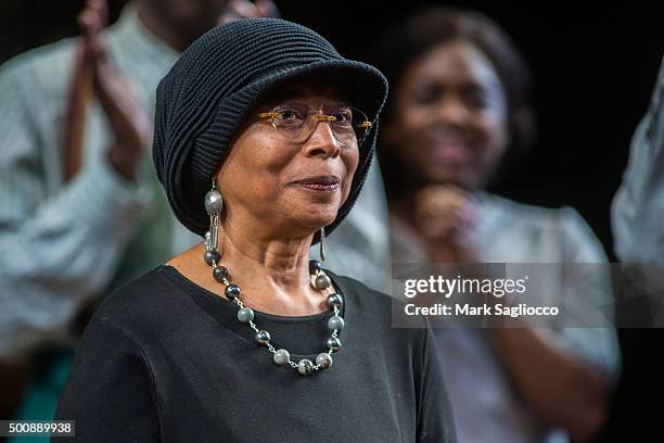 The Color Purple" author Alice Walker attends the "The Color Purple" Broadway Opening Night at The Bernard B. Jacobs Theatre on December 10, 2015 in...