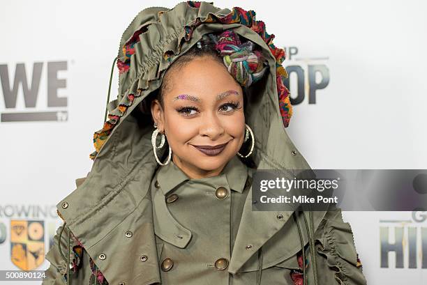 Raven-Symone attends WE tv's "Growing Up Hip Hop" premiere party at Haus on December 10, 2015 in New York City.