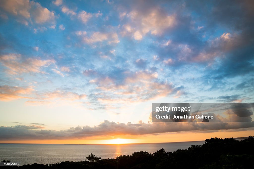 Sunset over the ocean