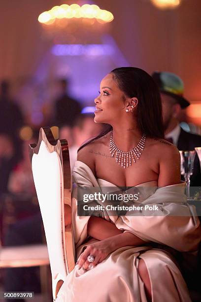 Recording artist Rihanna attends the 2nd Annual Diamond Ball hosted by Rihanna and The Clara Lionel Foundation at The Barker Hanger on December 10,...