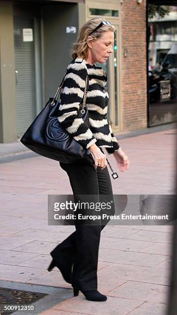 Ana Gamazo visits Princess Ana of France's home the day after the funeral of her husband Carlos de Borbon Dos Sicilias on November 13, 2015 in...