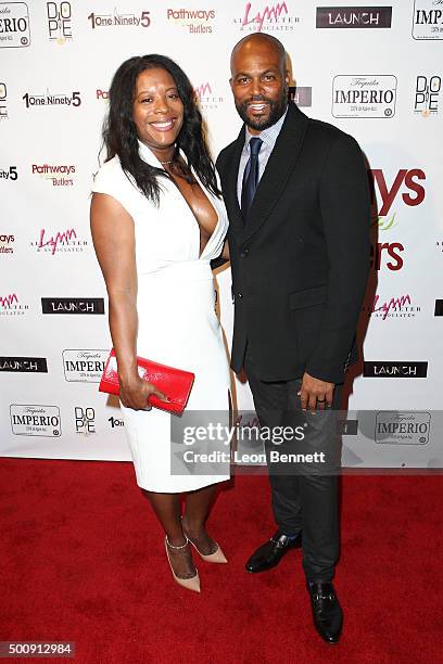 Casting Director Leah Daniels Butler and comedian Chris Spencer attended the A Pathways Christmas With The Butlers And Friends at H.O.M.E. On...