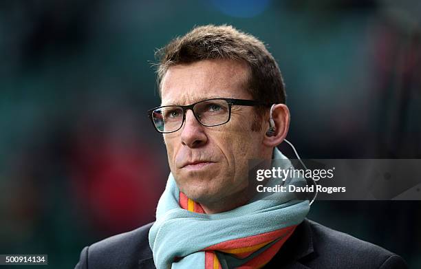 Damian Hopley, the CEO at The Rugby Players Association, looks on during the Oxford University and Cambridge University Varsity match at Twickenham...