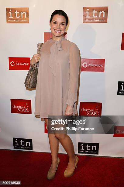 Actress Caroline Morahan attends the premiere of Cinemagic and Signature Entertainment's "A Christmas Star" at TCL Chinese 6 Theatres on December 10,...