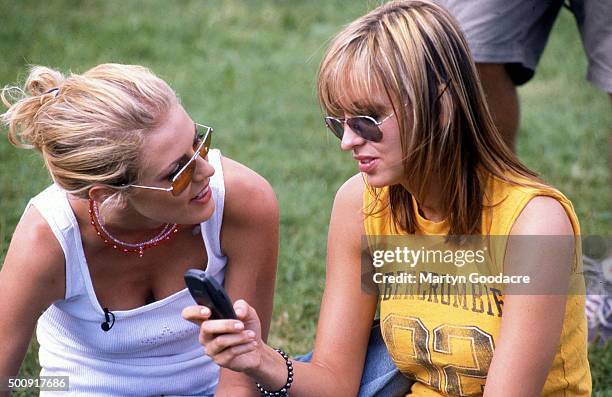 Nicole Appleton and Natalie Appleton of All Saints at V98, United Kingdom, 1998.