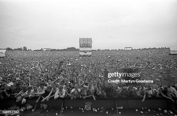 Erasure fans cheering at Milton Keynes Bowl, United Kingdom, 1990.