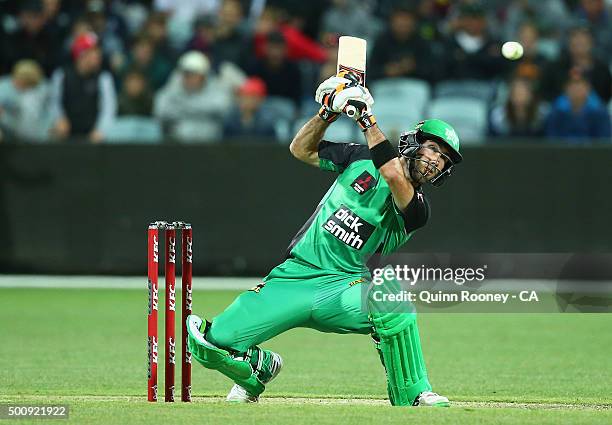 Glenn Maxwell of the Stars bats during the Big Bash League exhibition match between the Melbourne Stars and the Melbourne Renegades at Simonds...