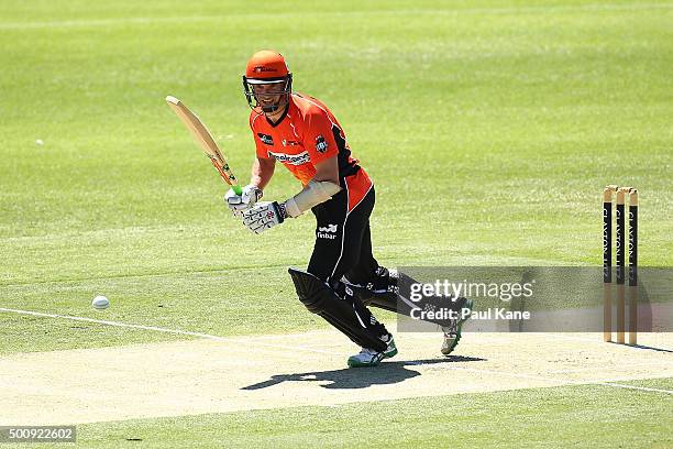 Michael Klinger of the Scorchers bats during the WA Festival of Cricket Legends Match between the Australian Legends XI and Perth Scorchers at...