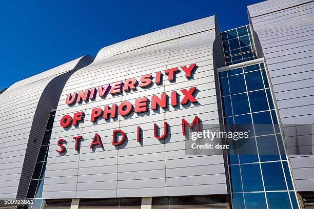 university of phoenix stadium glendale arizona, 2015 superbowl xlix host - arizona cardinals football stock pictures, royalty-free photos & images