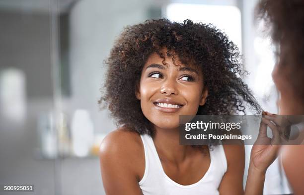 and i'm finally split-end free! - african american women hair stock pictures, royalty-free photos & images