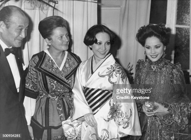 Japanese Ambassador to Vietnam and France Hideo Kitahara attends a revue at the Folies Bergere of "Folie...Je T'Adore", France, 21st September 1977....