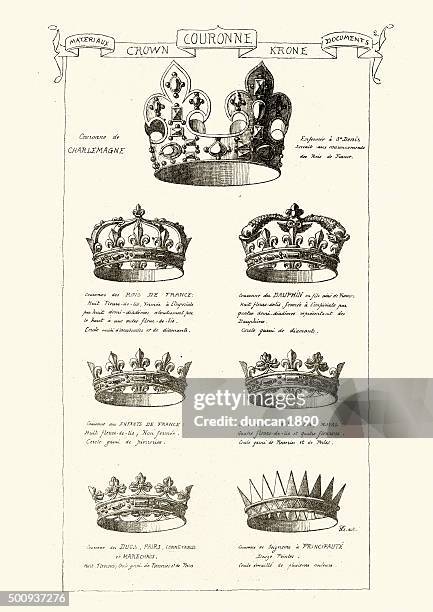 royal crowns - french_crown stock illustrations