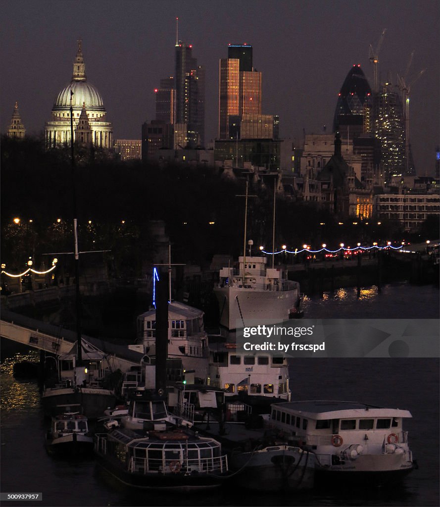 London skyline with St Paul's and the Thames