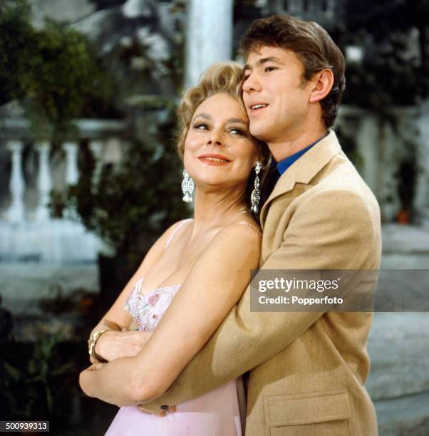 English actor Gary Bond pictured with American actress Irene Worth in a scene from the television drama 'Variation On A Theme' in 1966.