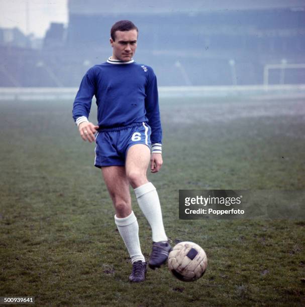 English footballer Ron Harris pictured training at Chelsea's home ground of Stamford Bridge in West London in 1966.