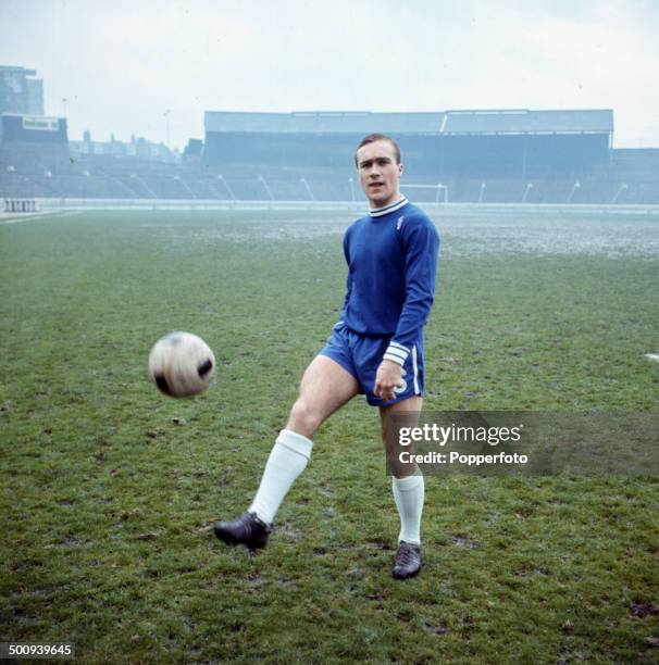English footballer Ron Harris pictured training at Chelsea's home ground of Stamford Bridge in West London in 1966.
