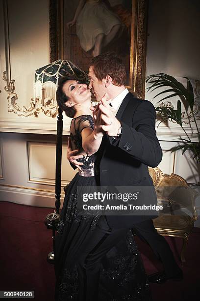 Actors Helen McCrory and Damian Lewis are photographed for ES magazine on September 8, 2014 in London, England.
