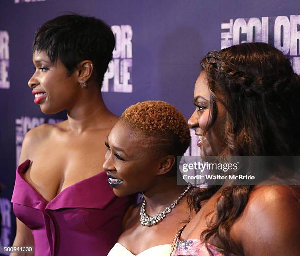 Jennifer Hudson, Cynthia Erivo and Danielle Brooks attend the Broadway Opening Night Performance After Party for 'The Color Purple' at Copacabana on...