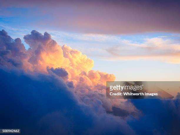dramatic stormy sky, annapurna himalayas, nepal - golden clouds stock pictures, royalty-free photos & images