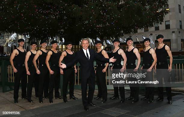 Michael Flatley attends "Lord Of The Dance: Dangerous Games" Cast visits The Tree At Rockefeller Center at Rockefeller Center on December 11, 2015 in...