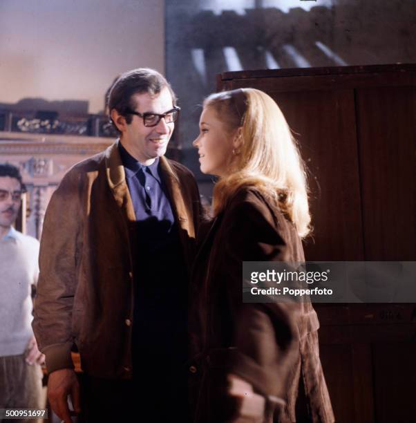 American actress Jane Fonda pictured with her husband, film director and producer Roger Vadim in 1966.