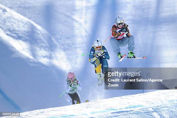 Marielle Thompson of Canada competes during the FIS Freestyle Ski World Cup, Men's and Women's Ski Cross on December 11, 2015 in Val Thorens, France.