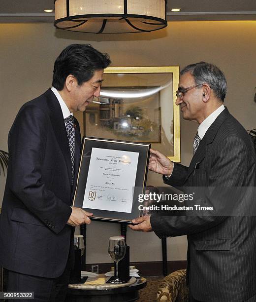 Jawaharlal Nehru University Vice Chancellor Sudhir Kumar Sopory conferred the degree of Doctor of Philosophy to Japanese Prime Minister Shinzo Abe,...