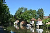 Gazebos on the River Lea in Ware, Hertfordshire