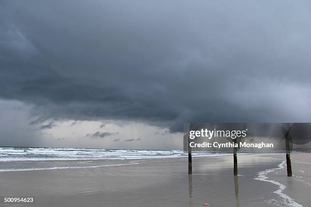 Stormy beach at Daytona Beach Shores, Florida when Tropical Storm / Hurricane Arthur passes the east coast of the United States on July 2, 2014