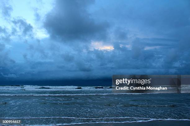 Dark band of sky as Tropical Storm / Hurricane Arthur passes off the coast of Daytona Beach Shores, Florida on July 2, 2014